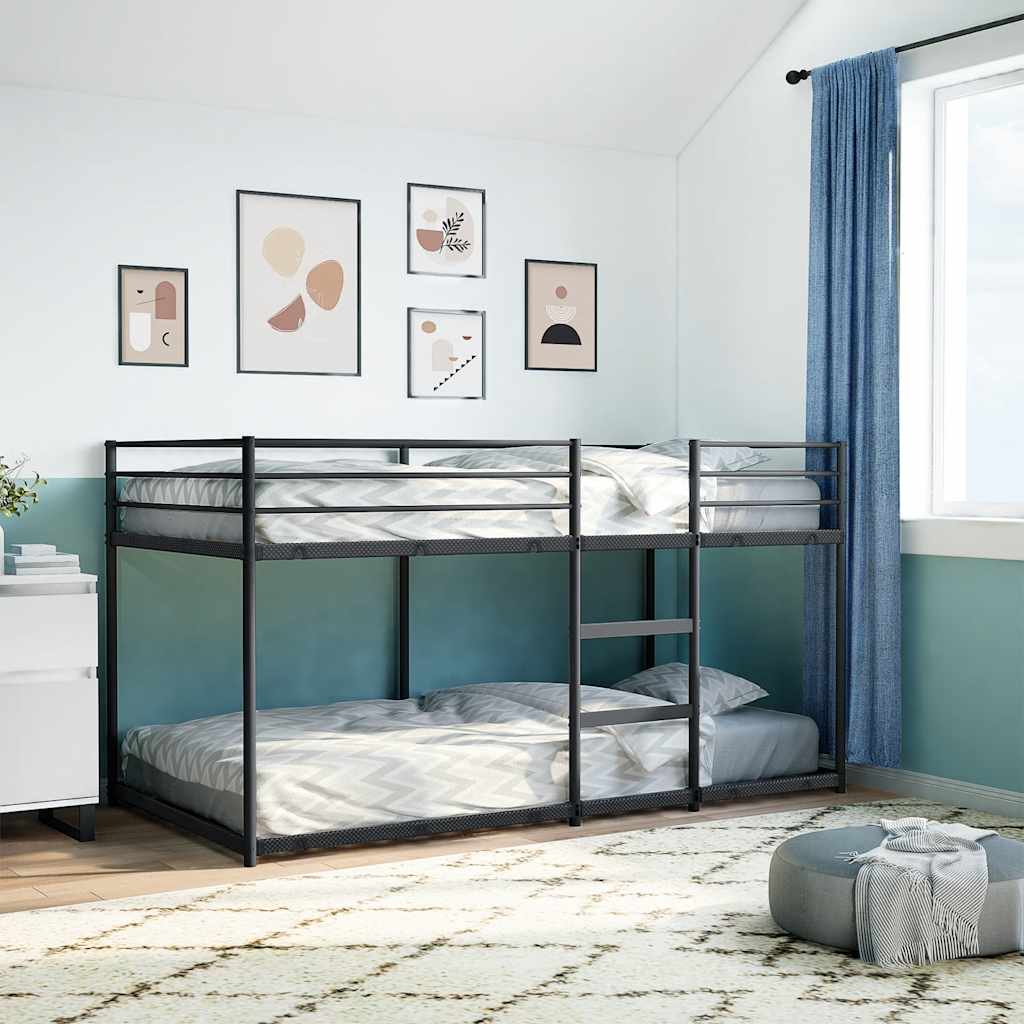Bunk Bed without Mattress Black 100x200 cm Steel
