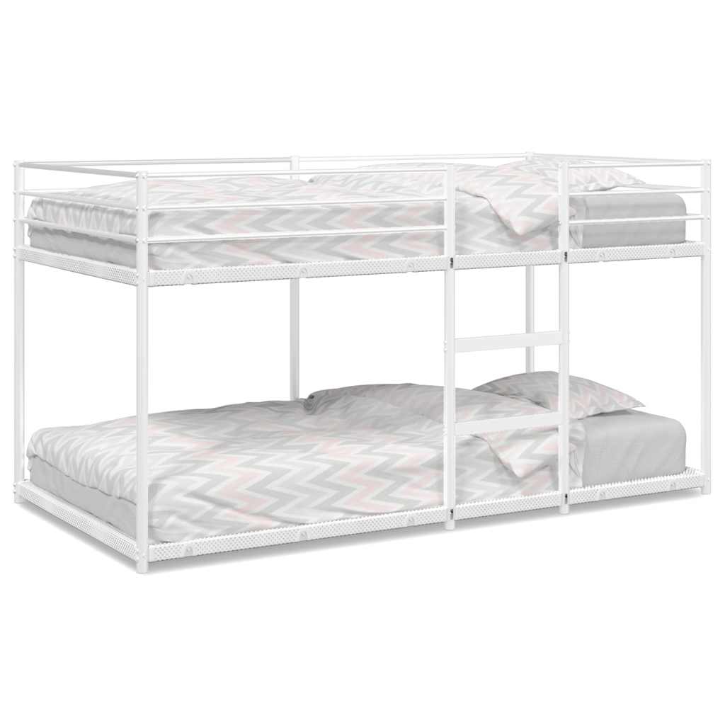 White Steel Bunk Bed Frame 75x190 cm - No Mattress Included