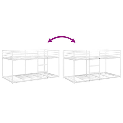 White Steel Bunk Bed Frame 75x190 cm - No Mattress Included