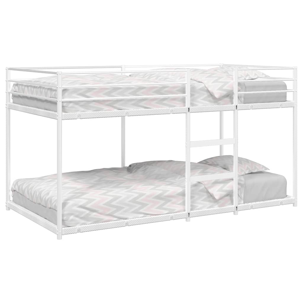 White Steel Bunk Bed Frame 75x190 cm - No Mattress Included