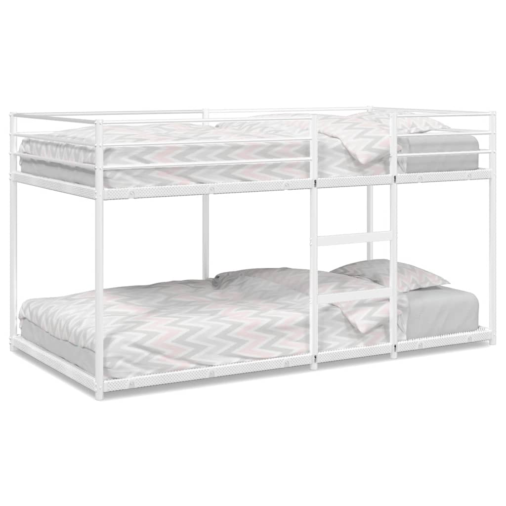White Steel Bunk Bed Frame 100x190 cm - No Mattress Included