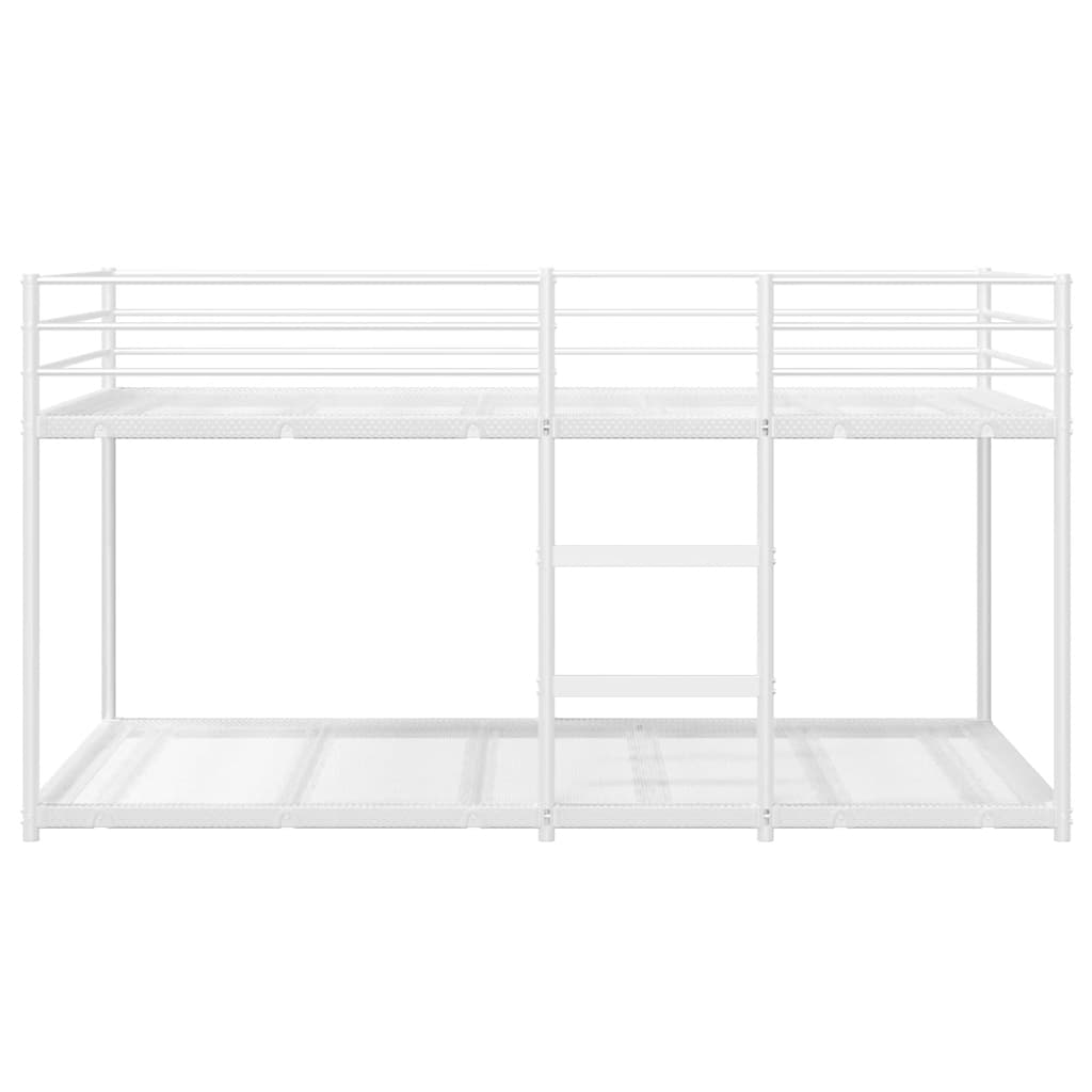 White Steel Bunk Bed Frame 100x190 cm - No Mattress Included