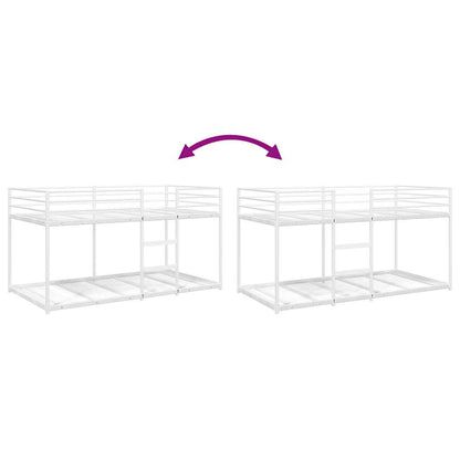 White Steel Bunk Bed Frame 100x190 cm - No Mattress Included