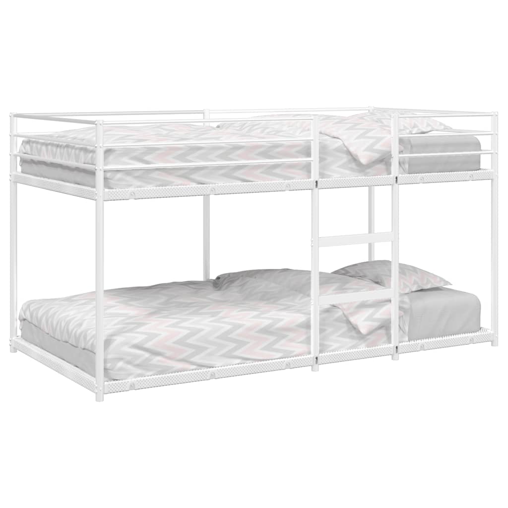 White Steel Bunk Bed Frame 100x190 cm - No Mattress Included