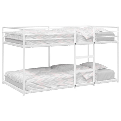 White Steel Bunk Bed Frame 100x190 cm - No Mattress Included