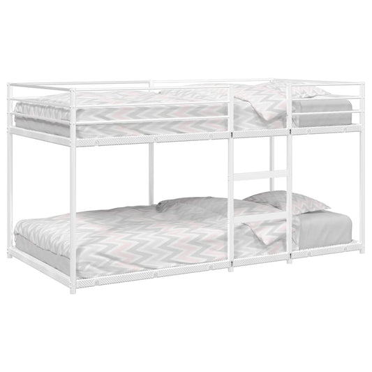 White Steel Bunk Bed Frame 100x190 cm - No Mattress Included