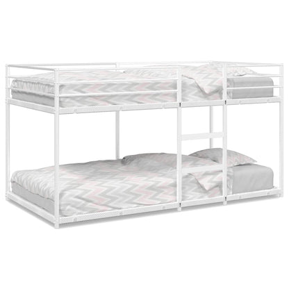 White Steel Bunk Bed Frame 100x200 cm - Mattress Not Included