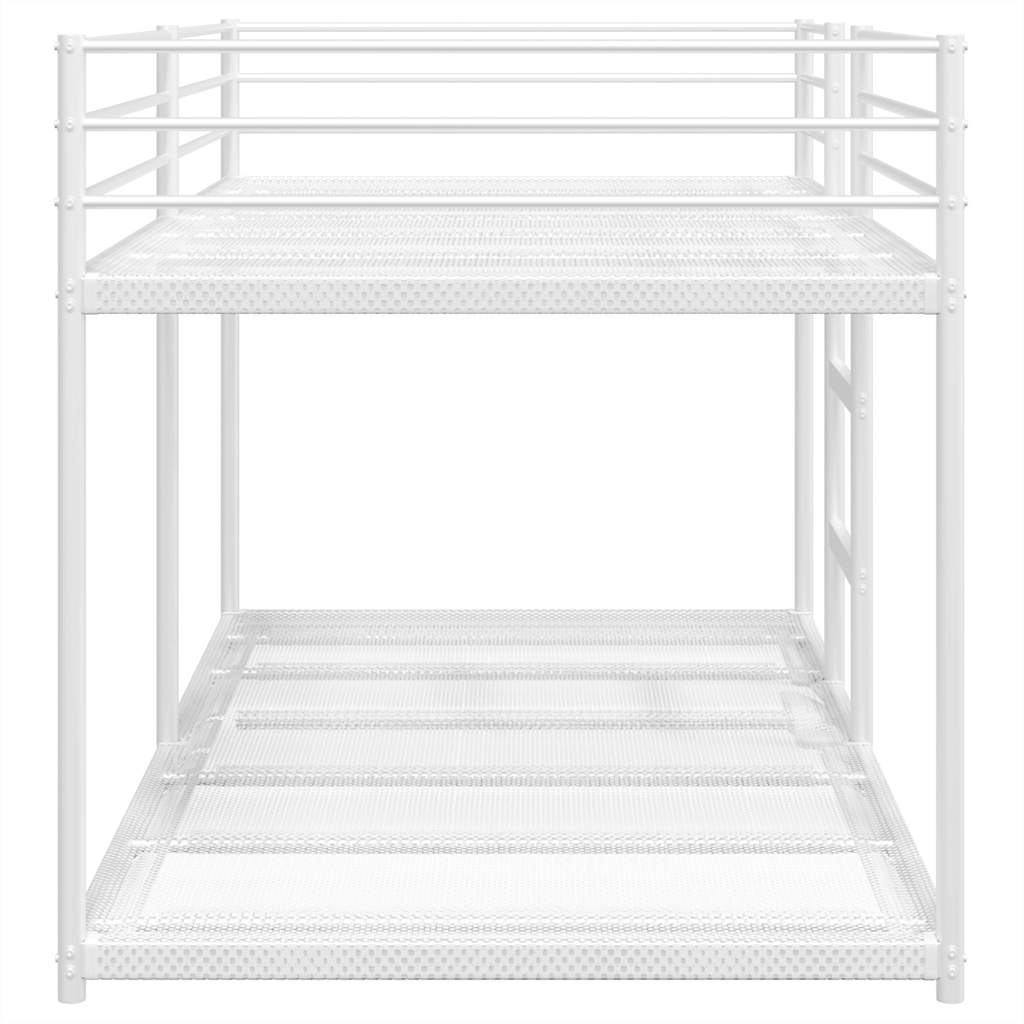 White Steel Bunk Bed Frame 100x200 cm - Mattress Not Included