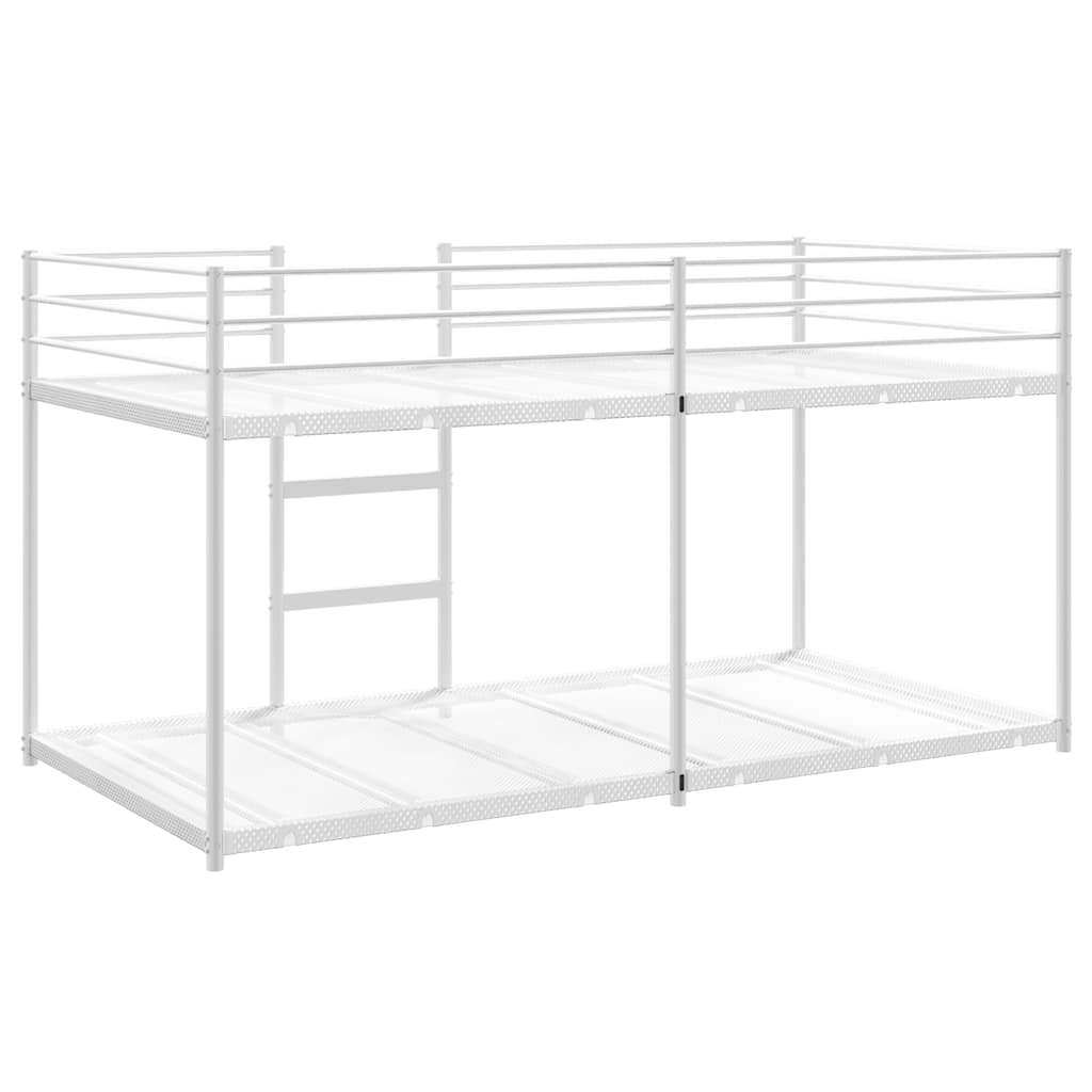 White Steel Bunk Bed Frame 100x200 cm - Mattress Not Included