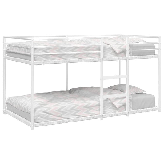 White Steel Bunk Bed Frame 100x200 cm - Mattress Not Included