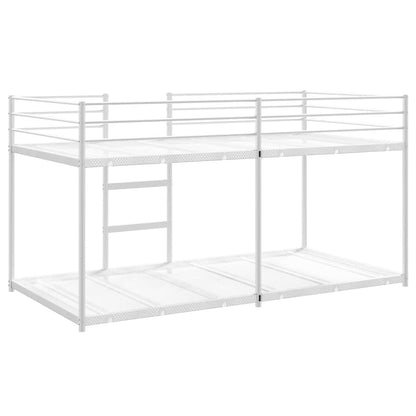Sturdy White Steel Bunk Bed Frame 107x203 cm - Mattress Not Included