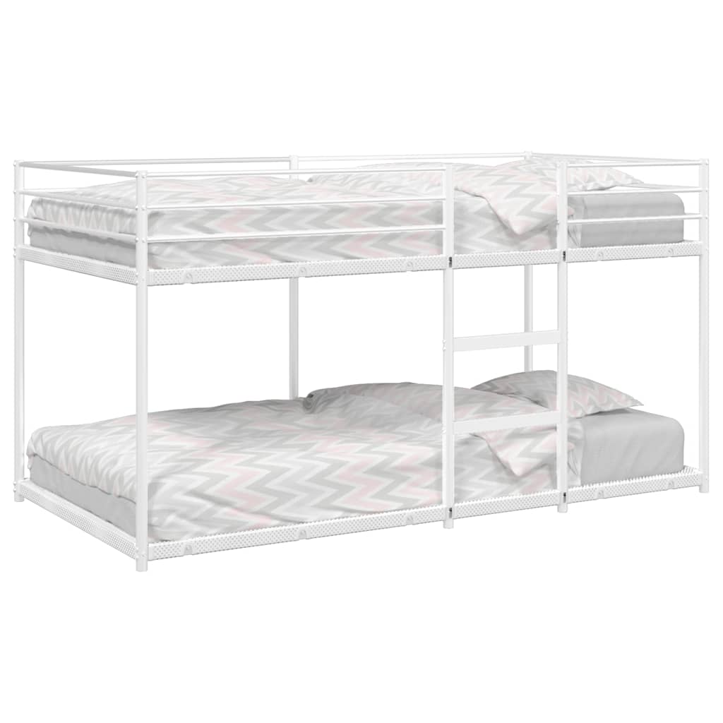 Sturdy White Steel Bunk Bed Frame 107x203 cm - Mattress Not Included