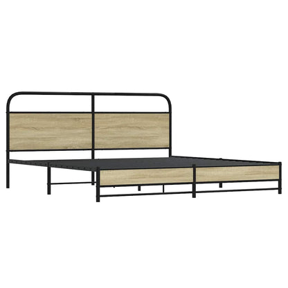 Metal Bed Frame without Mattress Sonoma Oak 183x213 cm