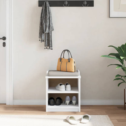 SANDNES White Solid Pine Hallway Bench - 45x40x50 cm