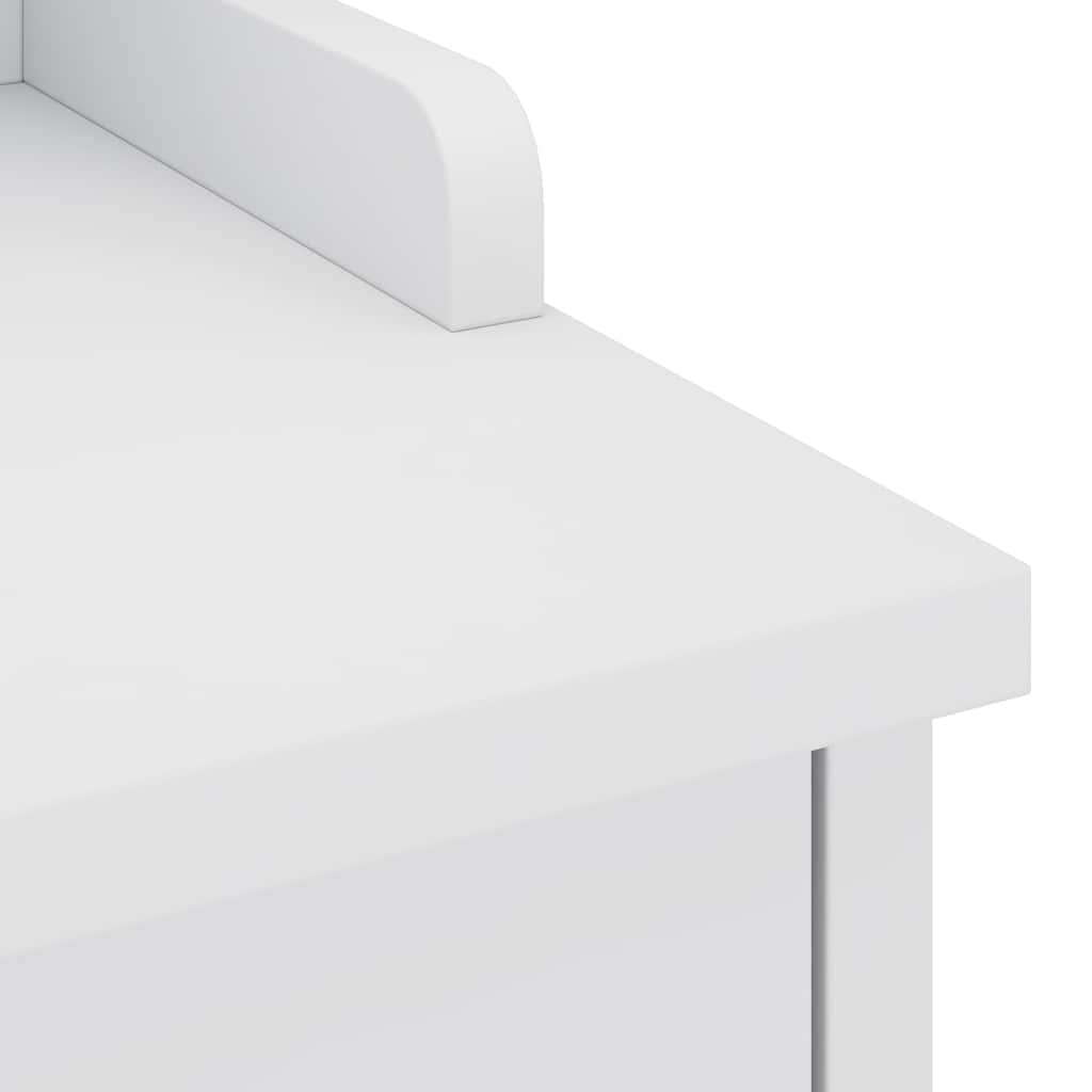 Solid Pine Hallway Bench SANDNES White - 45x40x50 cm