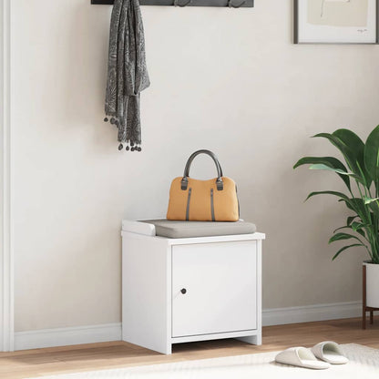 Solid Pine Hallway Bench SANDNES - White 45x40x50 cm