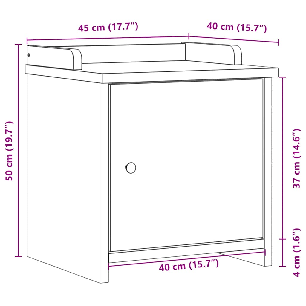 Solid Pine Hallway Bench SANDNES - White 45x40x50 cm