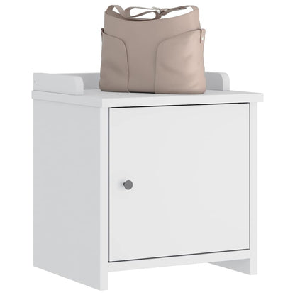 Solid Pine Hallway Bench SANDNES - White 45x40x50 cm