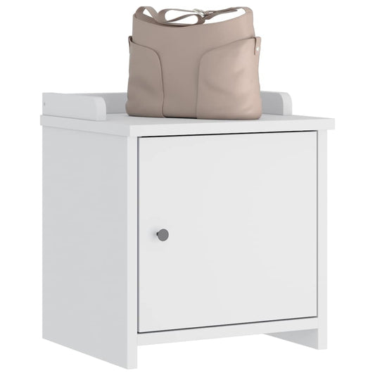 Solid Pine Hallway Bench SANDNES - White 45x40x50 cm