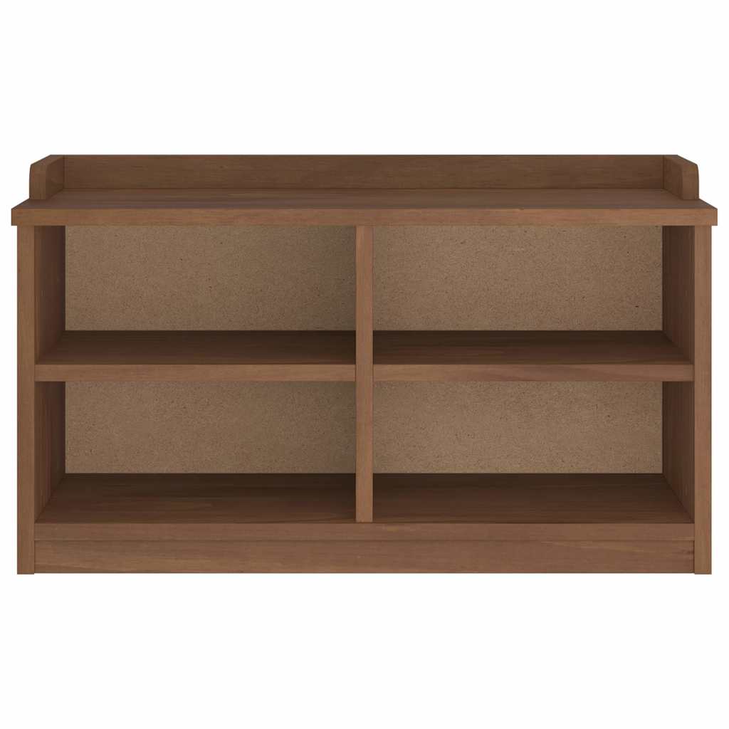 Solid Pine Hallway Bench SANDNES - 87x40x50 cm, Natural Wood Finish