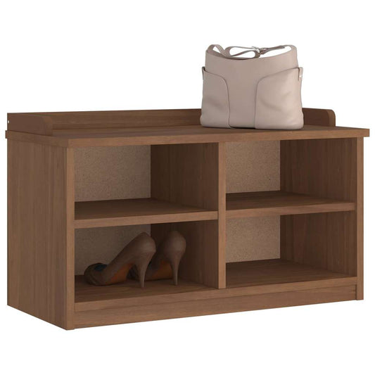 Solid Pine Hallway Bench SANDNES - 87x40x50 cm, Natural Wood Finish