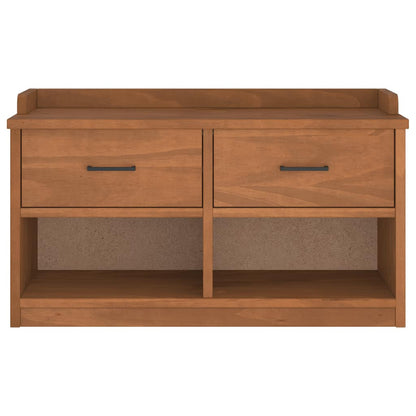 Solid Pine Wood Hallway Bench SANDNES 87x40x50 cm - Natural Finish