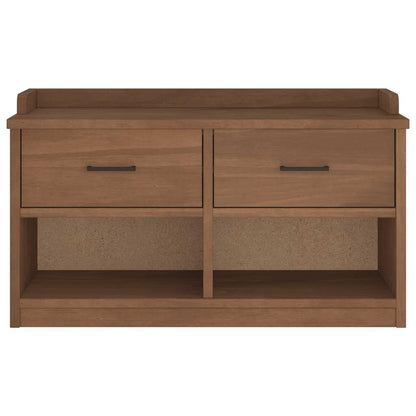 Solid Pine Hallway Bench SANDNES 87x40x50 cm - Natural Wood Finish