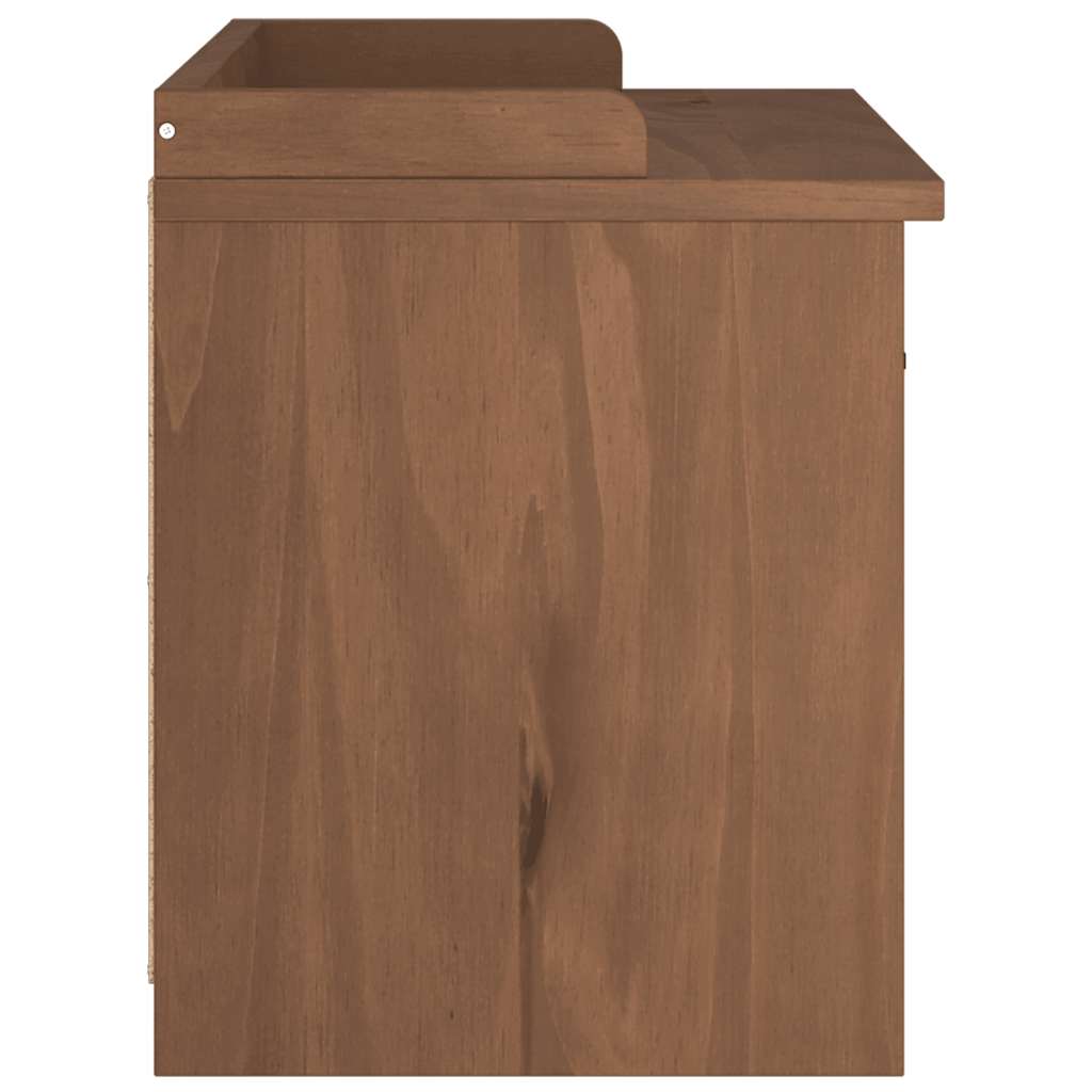 Solid Pine Hallway Bench SANDNES 87x40x50 cm - Natural Wood Finish