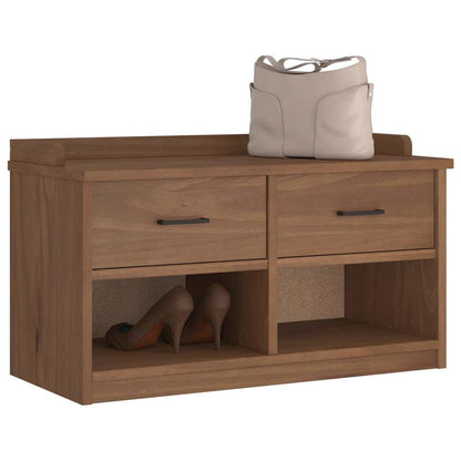 Solid Pine Hallway Bench SANDNES 87x40x50 cm - Natural Wood Finish