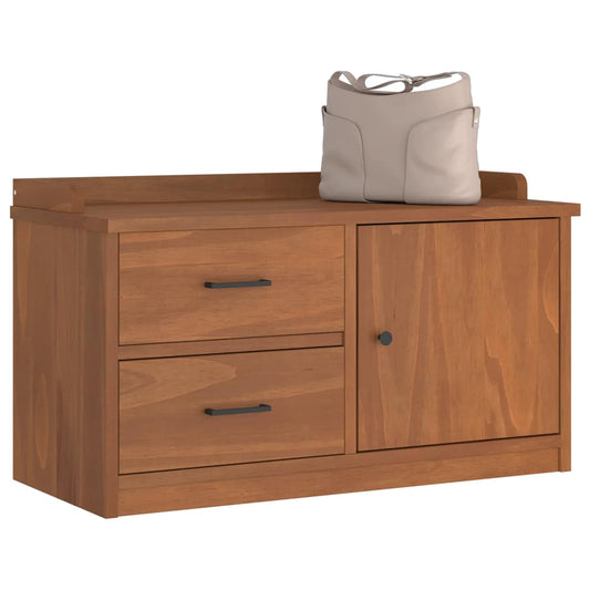 Solid Wood Pine Hallway Bench SANDNES 87x40x50 cm