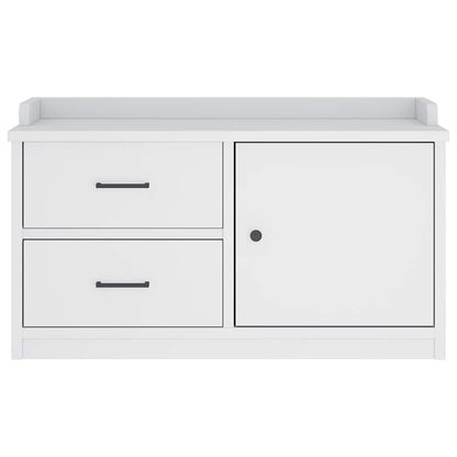 Hallway Bench SANDNES White 87x40x50 cm Solid Wood Pine
