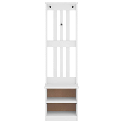 White Solid Wood Hall Tree SANDENS, 45x40x159.5 cm Pine