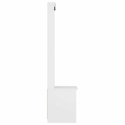 White Solid Wood Hall Tree SANDENS, 45x40x159.5 cm Pine