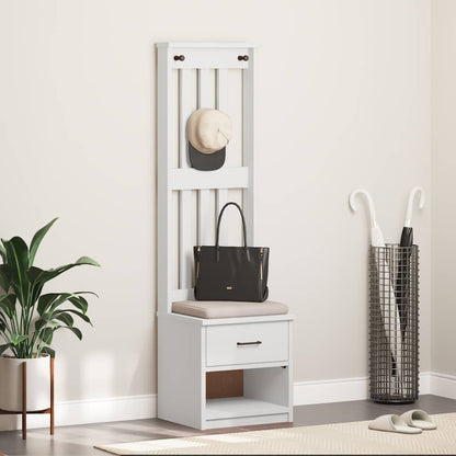 White Solid Pine Hall Tree SANDENS 45x40x159.5 cm