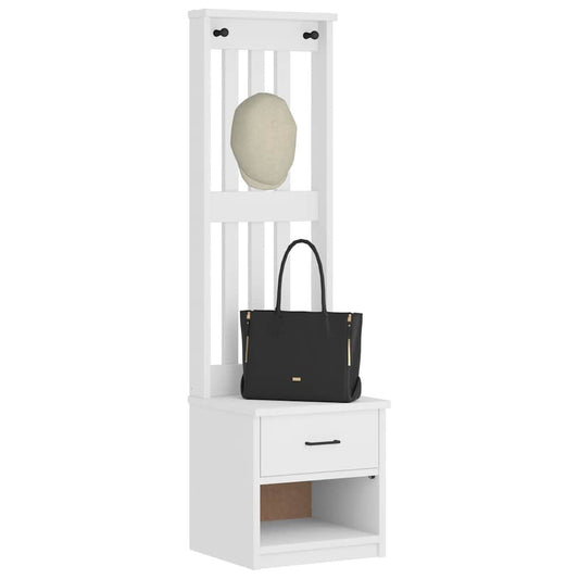 White Solid Pine Hall Tree SANDENS 45x40x159.5 cm