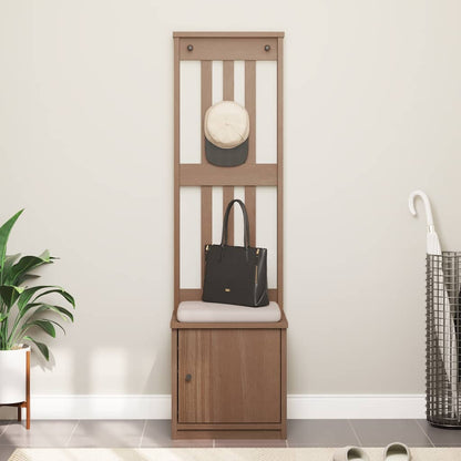 Solid Pine Wood Hall Tree SANDENS, 45x40x159.5 cm, Natural Finish