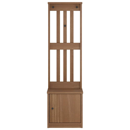 Solid Pine Wood Hall Tree SANDENS, 45x40x159.5 cm, Natural Finish