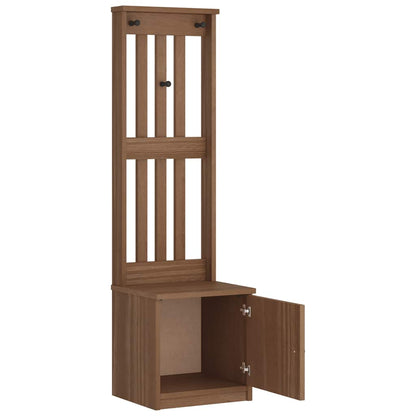 Solid Pine Wood Hall Tree SANDENS, 45x40x159.5 cm, Natural Finish