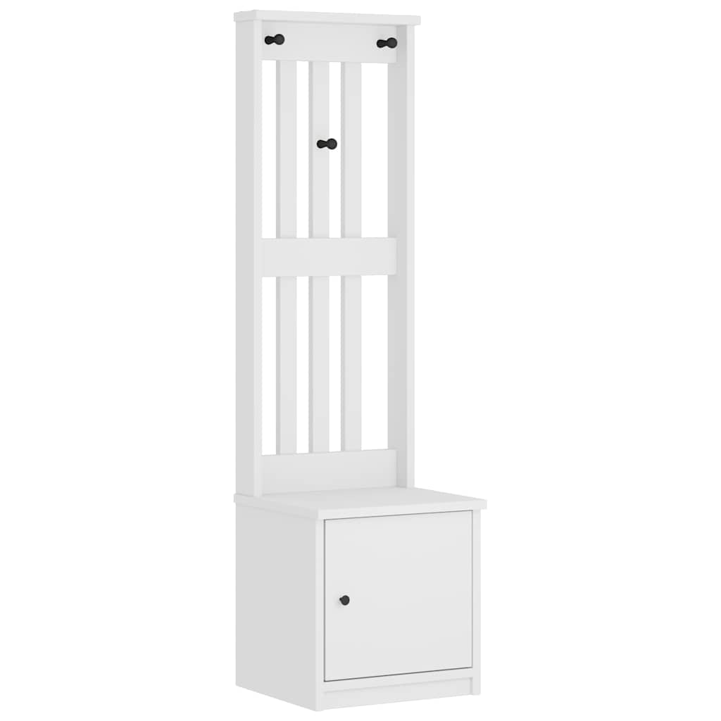 Solid Pine Hall Tree SANDENS White 45x40x159.5 cm