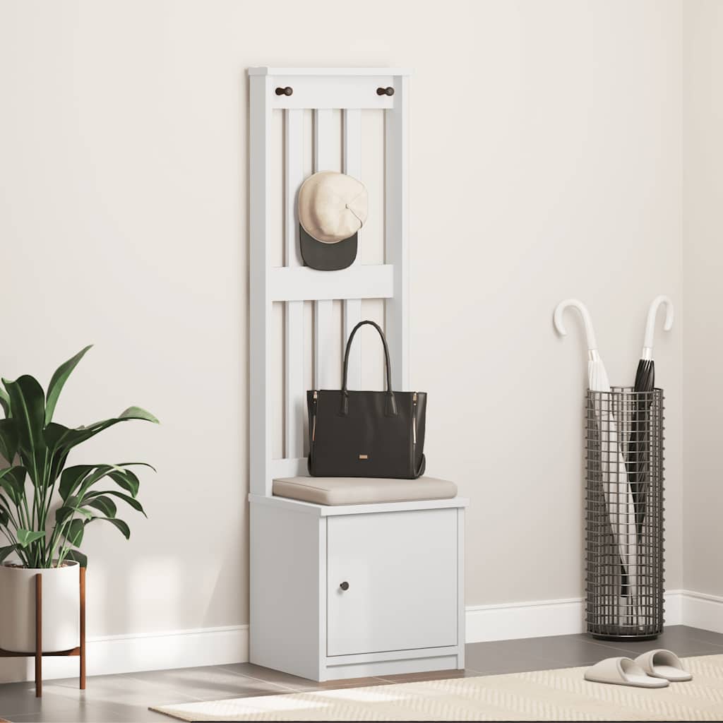 Solid Pine Hall Tree SANDENS White 45x40x159.5 cm