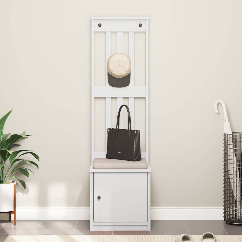 Solid Pine Hall Tree SANDENS White 45x40x159.5 cm