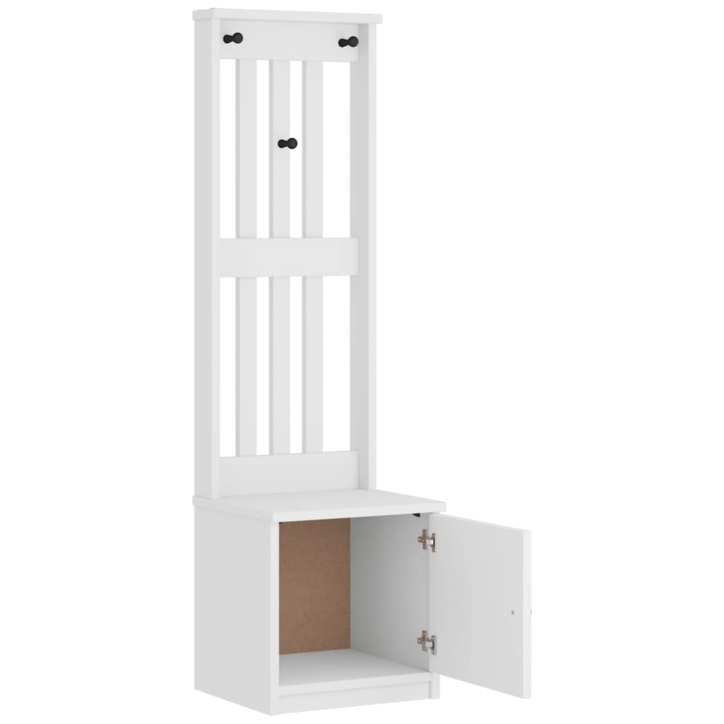 Solid Pine Hall Tree SANDENS White 45x40x159.5 cm