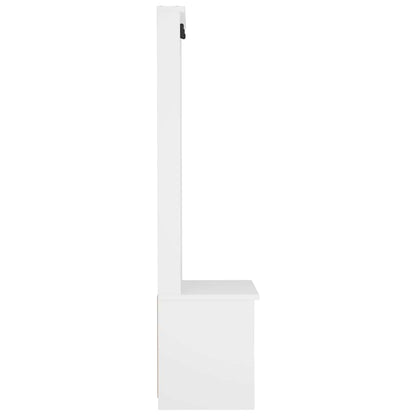 White Solid Wood Hall Tree SANDENS 87x40x159.5 cm Pine Finish