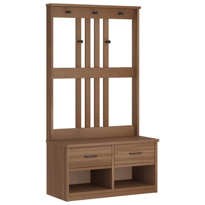 Solid Wood Pine Hall Tree SANDENS 87x40x159.5cm - Stylish & Durable