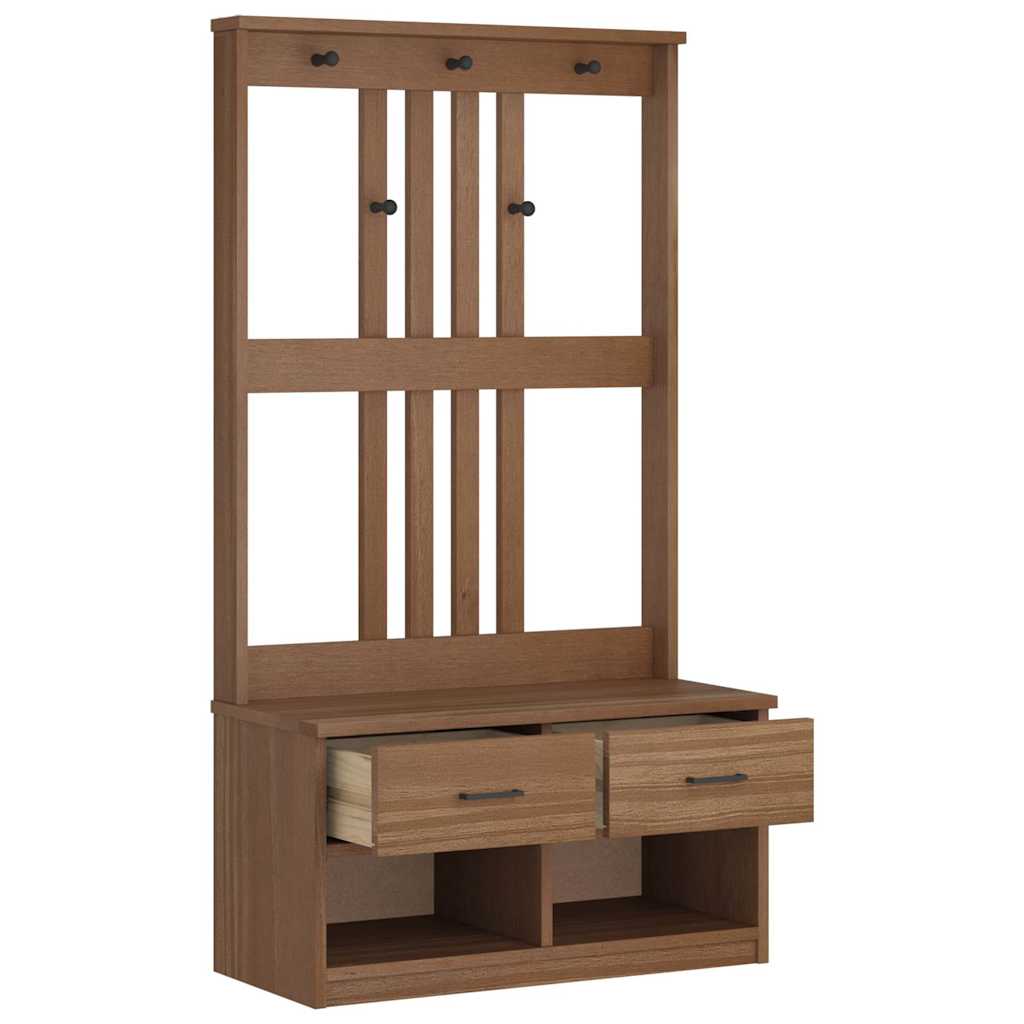 Solid Wood Pine Hall Tree SANDENS 87x40x159.5cm - Stylish & Durable