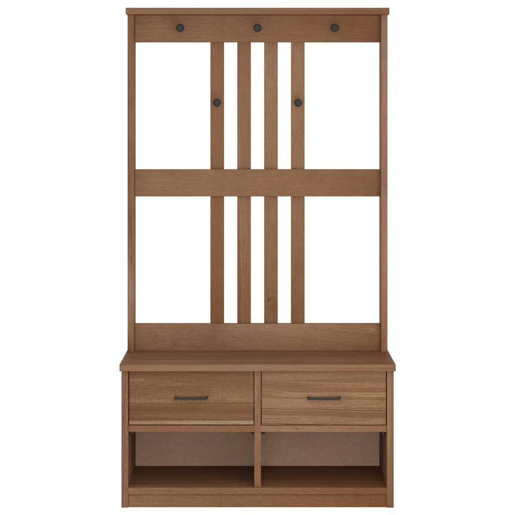 Solid Wood Pine Hall Tree SANDENS 87x40x159.5cm - Stylish & Durable