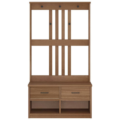 Solid Wood Pine Hall Tree SANDENS 87x40x159.5cm - Stylish & Durable