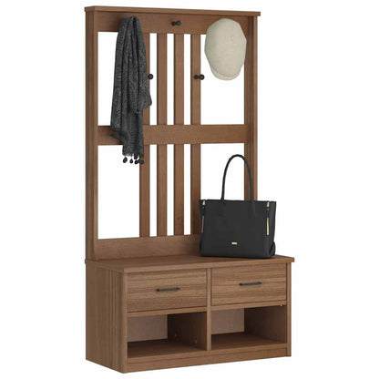Solid Wood Pine Hall Tree SANDENS 87x40x159.5cm - Stylish & Durable
