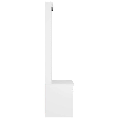 Solid Pine Hall Tree SANDENS, White, 87x40x159.5cm