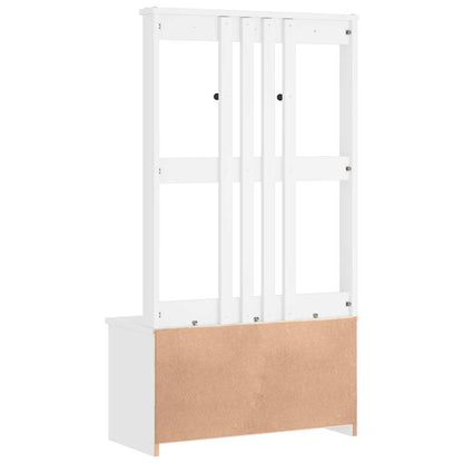 Solid Pine Hall Tree SANDENS, White, 87x40x159.5cm